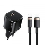 Cumpara ieftin Incarcator Priza 1xUSB-C PD 20W + Cablu Lightning 1.2m USAMS (XFKXLOGTL01) Negru