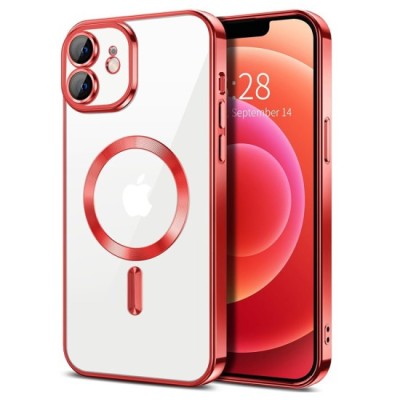 Husa pentru iPhone 12 - Techsuit Luxury Crystal MagSafe - Red foto