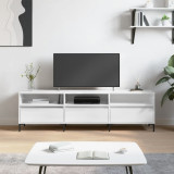 Comoda TV, alb extralucios, 150x30x44,5 cm, lemn prelucrat GartenMobel Dekor, vidaXL