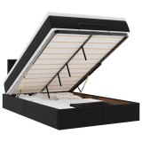 Cumpara ieftin Pat otoman cu saltele si LEDs, negru 120x190cm, piele ecologica