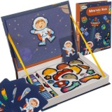 Puzzle magnetic educativ cu tematica spatiala, 50 piese si 6 carduri