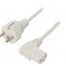 Cablu Prelungitor Alb 5m 3x1mm2 Mufă CEE 7/7 la IEC C13 90&deg;