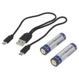 Acumul: Li-Ion AA 1,5V 1950mAh &Oslash;14,2x50,2mm Kit: cablu USB