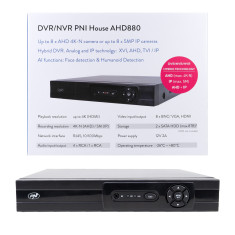 Resigilat : DVR/NVR PNI House AHD880, 8 canale analogice 4K-N sau 8 canale IP 5MP,