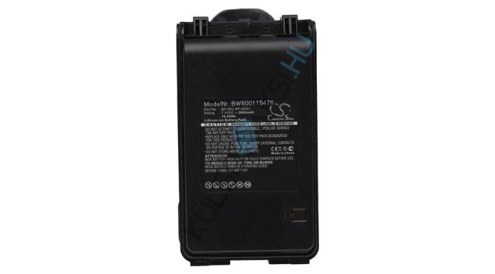 &Icirc;nlocuire baterie radio VHBW pentru Icom BP-265LI, BP-265 - 2600 mAh 7,4 V Li-Ion + clemă pentru curea