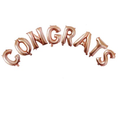 Set 8 baloane din folie metalizata, flippy, model scris congrats, litere de 40 cm, tema absolvire, baloane party, ambalaj individual, pai inclus, umfl foto