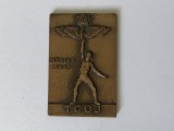 Medalie/placheta sportiva din bronz inscrptionata MASTER SKAP 1964, Europa