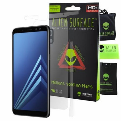 FOLIE ALIEN SURFACE HD, SAMSUNG GALAXY A8, SPATE, LATERALE + ALIEN FIBER CADOU foto