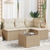 Gossi set canapele de gradina cu perne, 5 piese, bej, poliratan