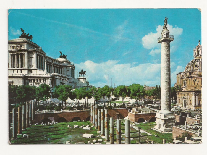 IT2 - Carte Postala-ITALIA- Roma, Colonna Traiana, circulata 1976