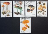 S&atilde;o Tom&eacute; e Pr&iacute;ncipe 1990 &ndash; Set 5 timbre ciuperci-&bdquo;Mushrooms&rdquo;, Db 20, obliterate