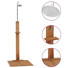 vidaXL Duș de grădină, 75 x 75 x 210 cm, lemn masiv de tec 312276