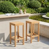 vidaXL Scaun de bar 2 pcs Maro Lemn solid de tec 42030009