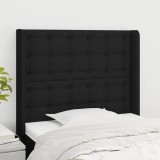 Gossi tablie de pat cu aripioare, negru, 93x16x118/128 cm, textil