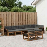 vidaXL Set de canapele de exterior cu pernă 8 pcs Natural și Antracit 3382665