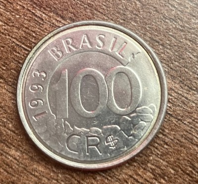 C50 - Moneda foarte veche - Brazilia - 100 cruzeiros - Lobo Guara - 1993 foto