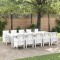 vidaXL Set de masă pentru grădină 11 pcs Alb și gri deschis 10 locuri