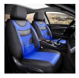 Huse Auto Universale 11 Piese fractionate Negru cu Albastru Compatibile Scaune Fata si Spate Cod: HNG1321-4