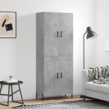 vidaXL Dulap &icirc;nalt, gri beton, 69,5x34x180, lemn compozit