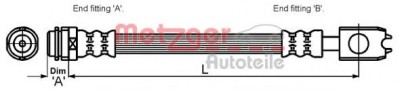 Conducta / cablu frana AUDI A3 (8L1) (1996 - 2003) METZGER 4116210 foto