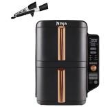 Cumpara ieftin Friteuză cu aer cald Ninja Double Stack XL SL400EUCP, 9.5 L, 2 sertare verticale, 4 niveluri de gătire, design compact, 6 funcții, capacitate 8 por