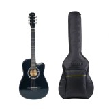 Cumpara ieftin Set husa si chitara clasica din lemn, Cutaway Country Black, 95 cm, negru