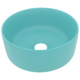 Cumpara ieftin Chiuveta baie lux verde deschis mat 40x15 cm ceramica rotund