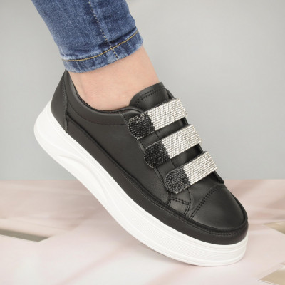 Pantofi Sport De Dama 4243 Negru Cu Alb foto