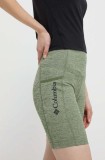 Columbia pantaloni scurti sport Move femei, culoarea verde, melanj, high waist, 2075971