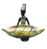 Ornament decorativ, Africana cu suport pentru bijuterii, Auriu, 19 cm, LY231907