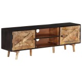 Cumpara ieftin Comoda TV, 140x30x46 cm, lemn mango nefinisat/lemn masiv acacia