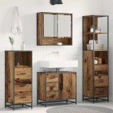 vidaXL Set de mobilier pentru baie 4 pcs Lemn vechi 65 x 33 x 60 cm 3402497