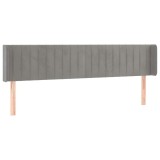 Cumpara ieftin Tablie de pat cu aripioare gri deschis 163x16x78/88 cm catifea