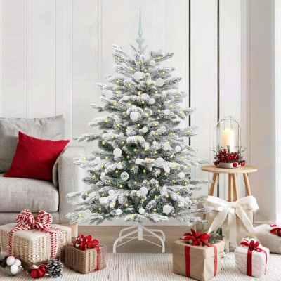 vidaXL Brad de Crăciun artificial cu ramuri articulare Alb 150 cm 3395634 foto