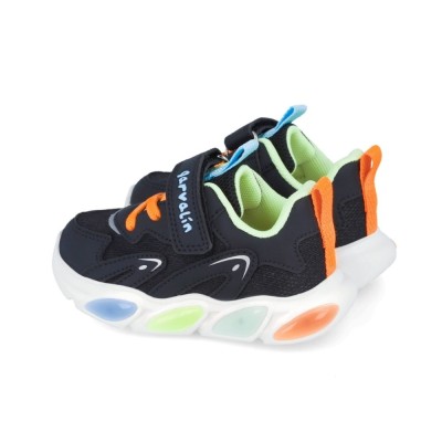Sneakers cu luminite garvalin 251808, albastru (marime: 27 (16,8-17,4 cm)) foto