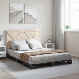 Cumpara ieftin Cadru de pat cu tăblie, gri, 160x200 cm, lemn masiv de pin