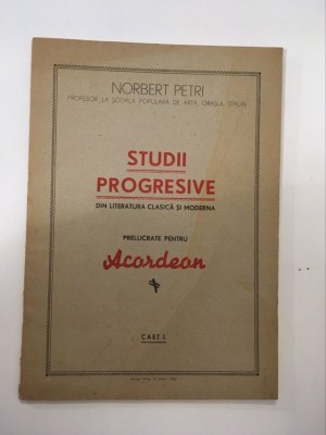 *Norbert Petri - Studii progresive prelucrate pentru acordeon foto