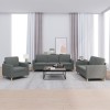 VidaXL Set de canapele cu perne, 3 piese, gri &icirc;nchis, textil 3202055