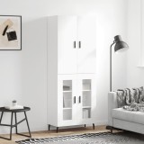 Cumpara ieftin Dulap &icirc;nalt, alb, 69,5x34x180 cm, lemn compozit
