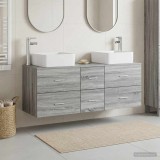 Cumpara ieftin Set dulap baie 3 buc. Sonoma gri 129 x 41 x 80 cm