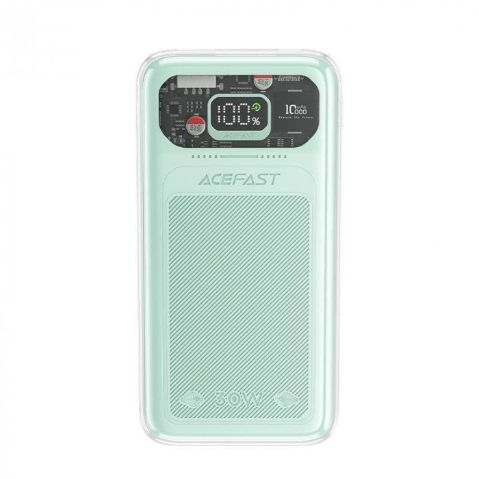 Powerbank 10000mAh Sparkling Sparkling &icirc;ncărcare rapidă 30W verde M1 Acefast