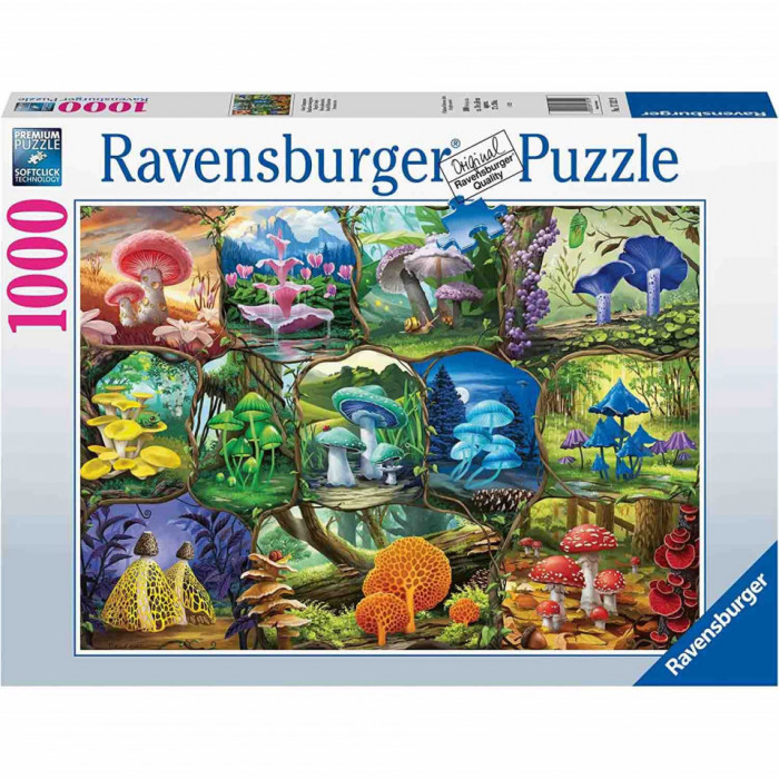 Puzzle Ciuperci Colorate, 1000 Piese