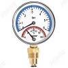 Termomanometru Radial Water Systems D80, 0-6 Bar, Filet 1/2", Temperatura 120&deg;C, Carcasa ABS, Cu Supapa Sens
