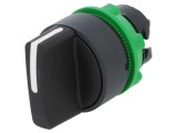 Comutator rotativ 22mm 3 poziții negru
