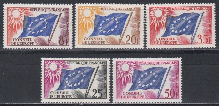 Franta 1958,1959 - Steagul Consiliului Europei, 2 Serii, MNH