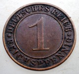 B.334 GERMANIA WEIMAR 1 REICHSPFENNIG 1936 A