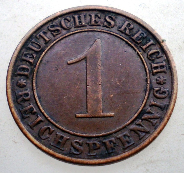 B.334 GERMANIA WEIMAR 1 REICHSPFENNIG 1936 A