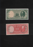 Set Chile 5 + 10 centesimos de escudo pe 50 + 100 pesos aunc