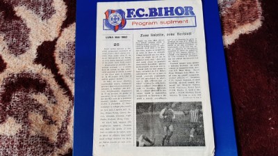 program - supliment FC Bihor mai 1982 foto