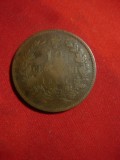 Moneda 10 centesimi 1863 Victor Emanuel Italia ,bronz , cal. medie